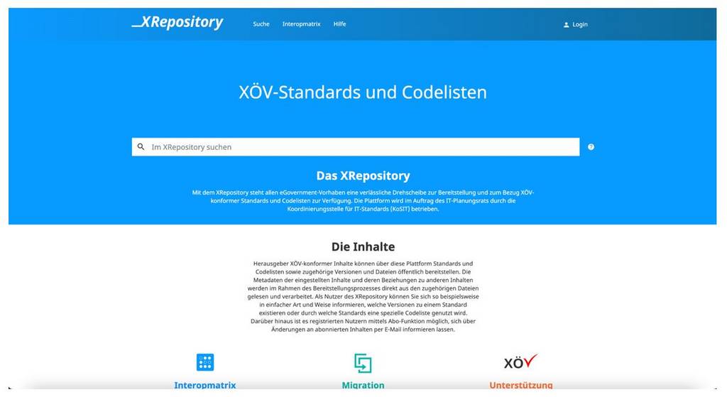Beispiele der Informationen im XRepository